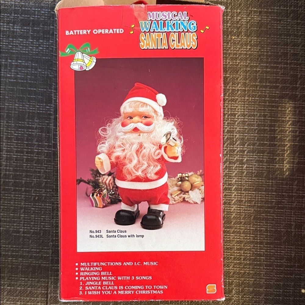 Vintage Musical Walking Santa Claus Toy